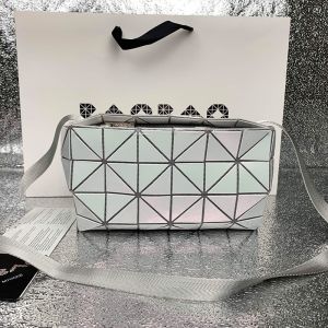 Issey Miyake Carton Metallic Crossbody Bag White